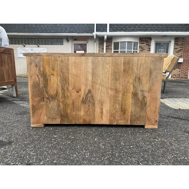 2020s Industrial Sliding Door Media Cabinet in Reclaimed Style Wood For Sale - Image 5 of 9