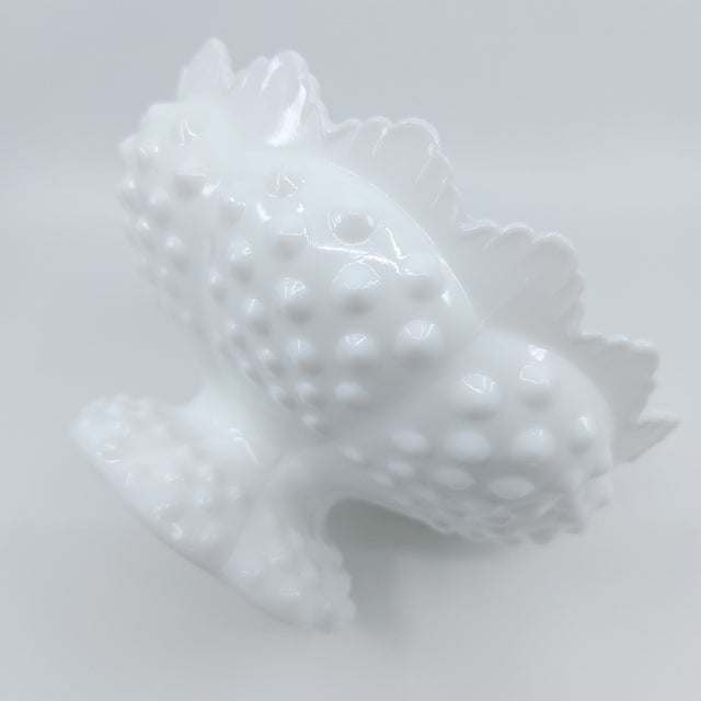 Vintage Fenton Milk Glass Hobnail Pedestal Candle Holder For Sale - Image 12 of 12