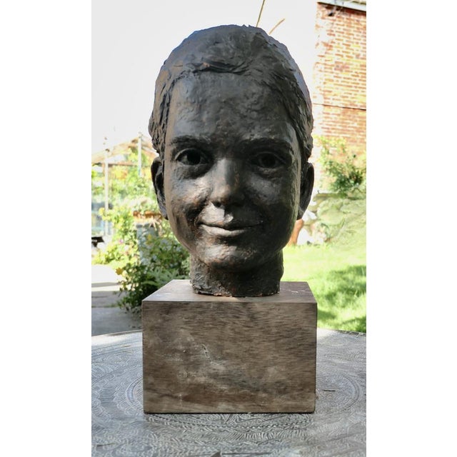 Bust of a Girl with a Ponytail, 1960s, Terracotta For Sale - Image 6 of 8
