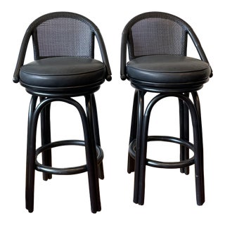 Late 20th Century Vintage McGuire Stools - a Pair For Sale