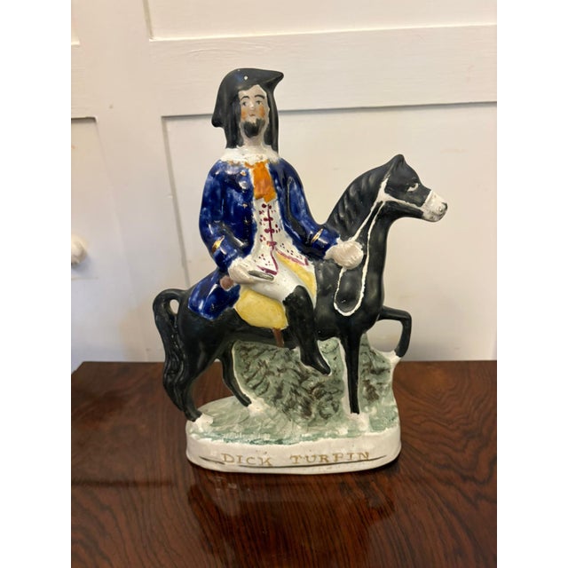Antique Staffordshire Figure of Dick Turpin on Horseback, 1880 For Sale - Image 11 of 11