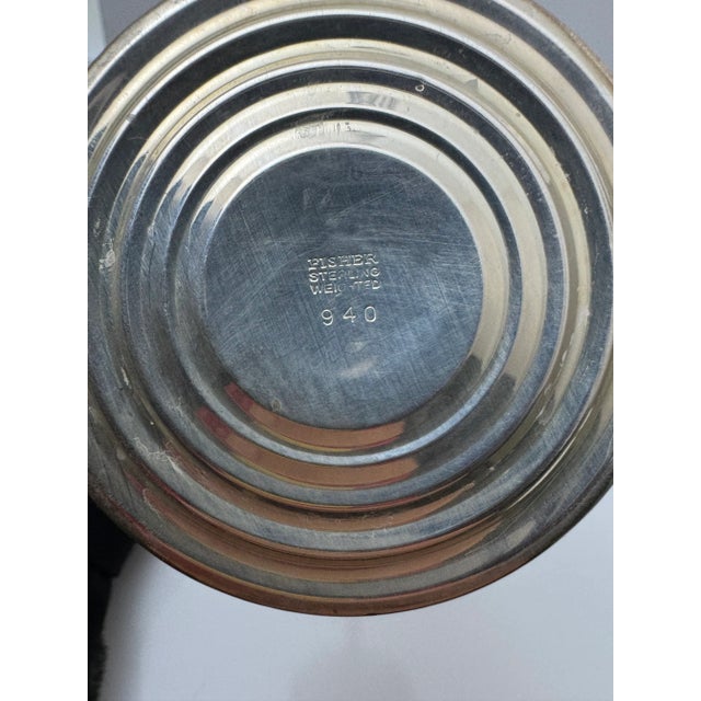 Mid-Century Modern Vintage 925 Fisher Silversmith Sterling Silver Weighted 940 Compote Candy Dish For Sale - Image 3 of 4