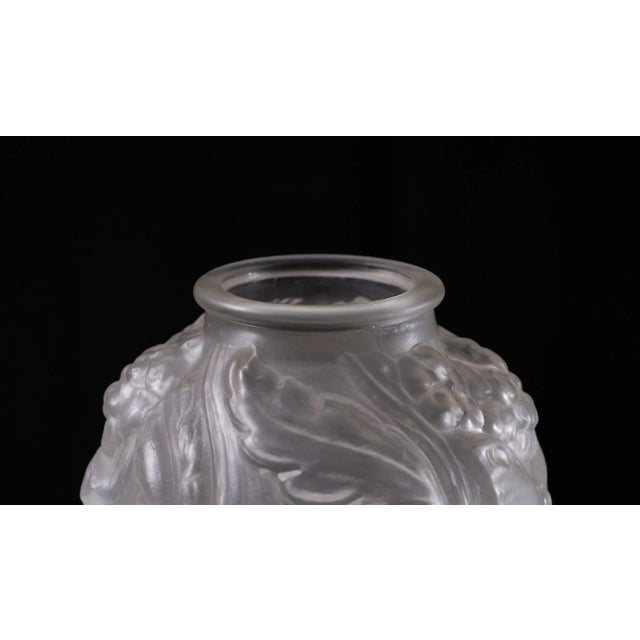Large Art Deco Satin Pressed Glass Vase, 1930s For Sale - Image 6 of 8