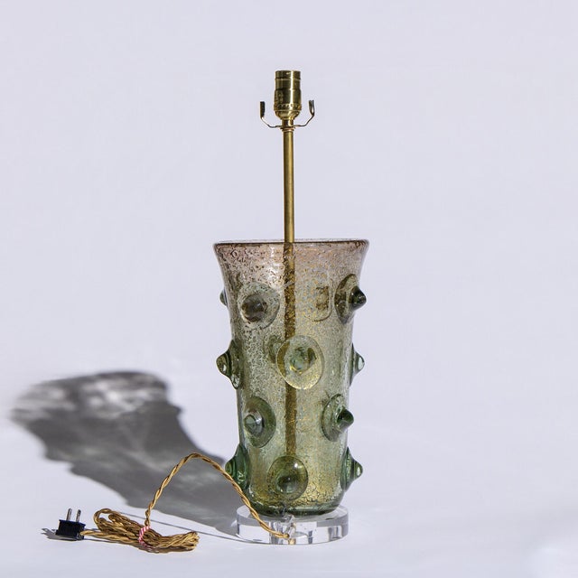 Ercole Barovier Italian Murano Mugnoni Table Lamp This lamp measures: 7.75 wide x 7.75 deep x 22.5 inches high Excellent...