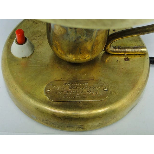 Goldenrod Art Deco Polish Bedside Lamp, 1940s For Sale - Image 8 of 10