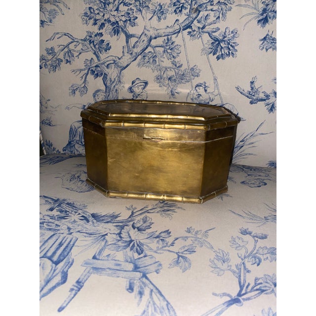 Metal Antique Brass Lidded Box For Sale - Image 7 of 12