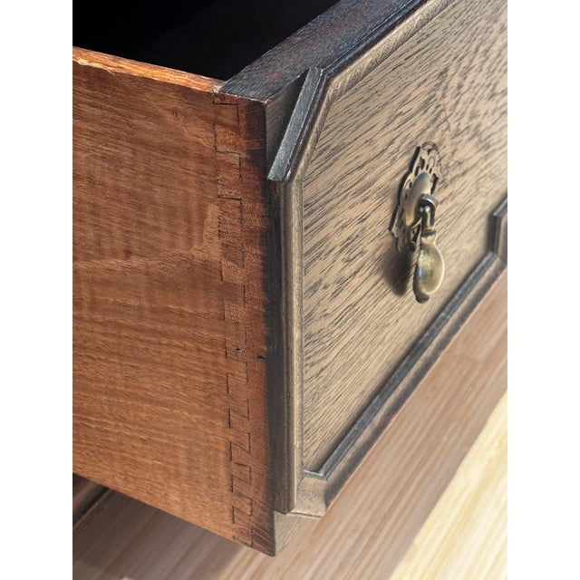 Antique English Oak Wardrobe For Sale - Image 9 of 10