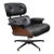 Vintage Selig Plycaft Black Leather Eames Style Walnut Swivel Tilt Lounge Chair For Sale