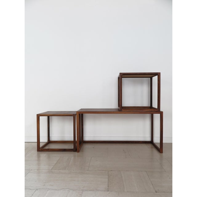 Aksel Kjersgaard Nesting Tables attributed to Aksel Kjesgaard, Denmark, 1960s, Set of 3 For Sale - Image 4 of 18