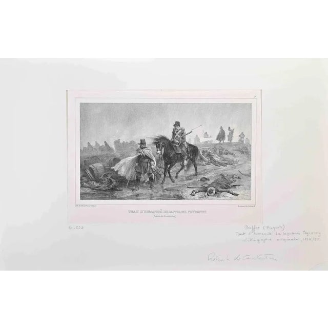 Traditional Auguste Raffet, Trait of Humanity of Capitaine Peyronny, Lithograph, 1837 For Sale - Image 3 of 3