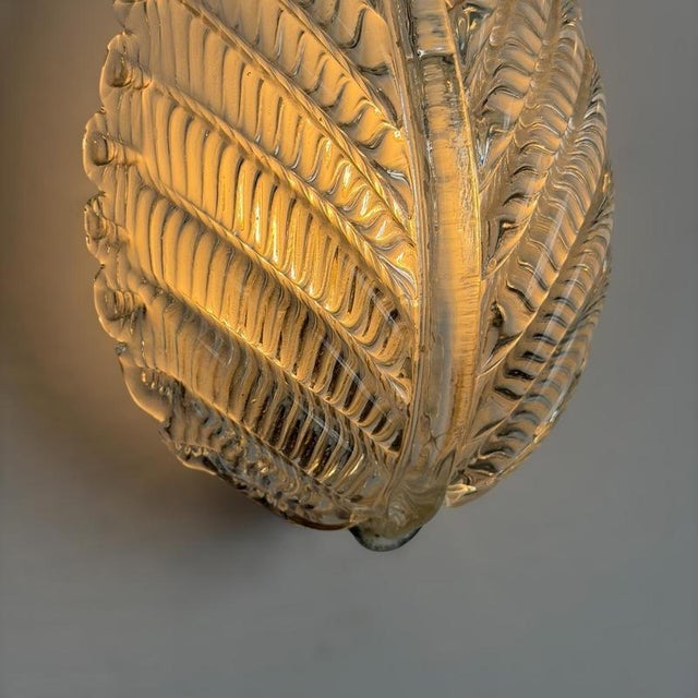 Foglia Murano Glass Wall Lights by Ercole Barovier for Barovier & Toso, 1940s, Set of 2 For Sale - Image 15 of 18