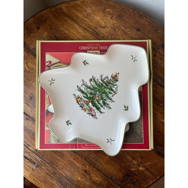 1990s Spode Christmas Tree Shaped Platter Chairish