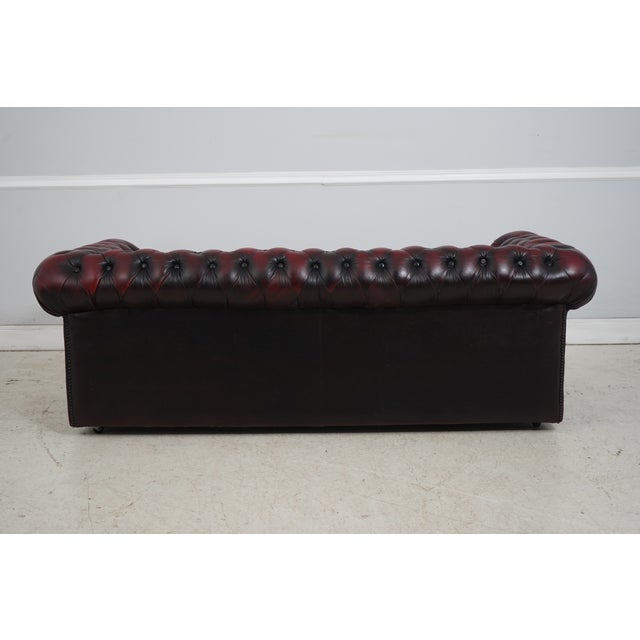 English Style Leather Tufted Chesterfield Sofa For Sale - Image 16 of 18