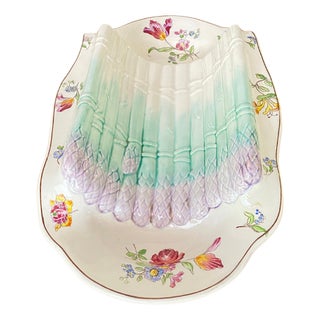 Majolica Asparagus Server, 1930s For Sale