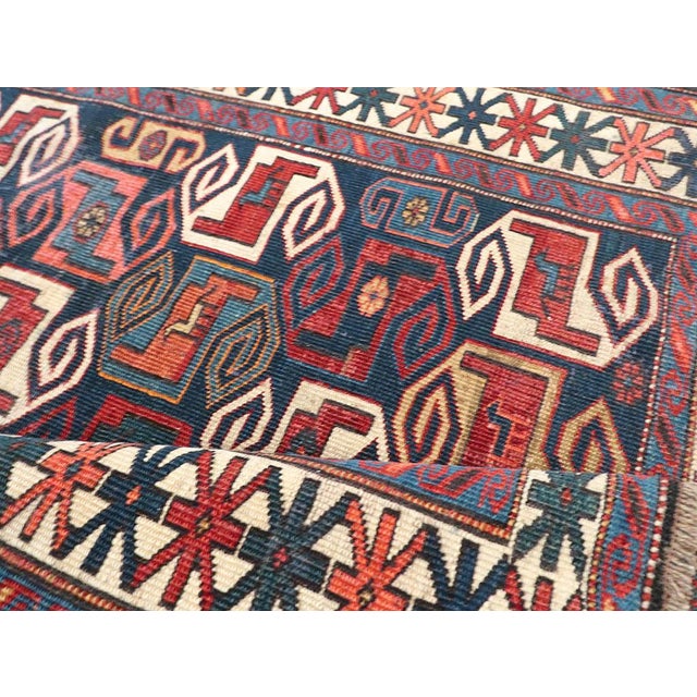Textile Galerie Shabab Collection Early 20th Century Caucasian Kuba Throw Rug For Sale - Image 7 of 8