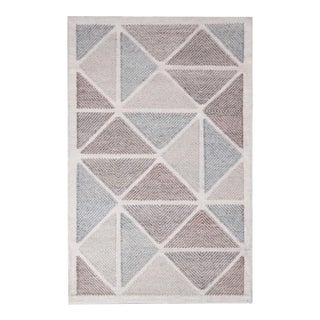 Rug & Kilim’s Scandinavian Gray Brown & Blue Polyester Outdoor Rug - 12'x18' For Sale