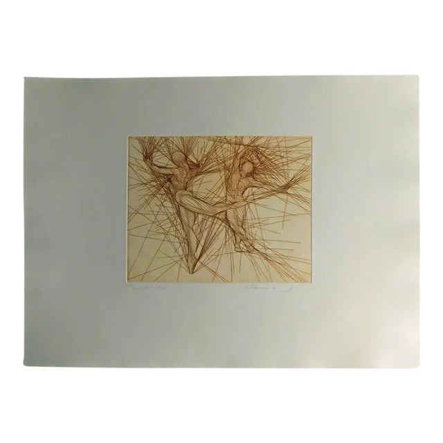 Guillaume Azoulay Pas De Deux Hand Signed Art Etching Dancers Artwork For Sale