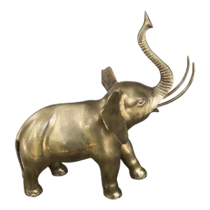 1960s Large Brass Elephant