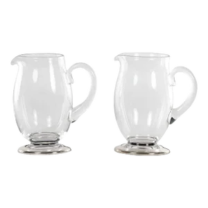 Baccarat Crystal / Silver Base Art Deco Style Pair Water Pitcher
