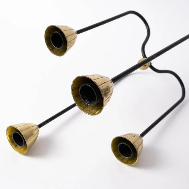 Black Vintage Candleholder by Gunnar Ander for Ystad Metall, 1950s For Sale - Image 8 of 10