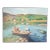 Vintage Bucolic Oil Painting on Canvas Children in Rowboat Unframed Signed For Sale