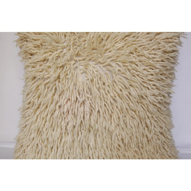 Naturel Sheep Wool Rug Pillow Cover For Sale - Image 4 of 13
