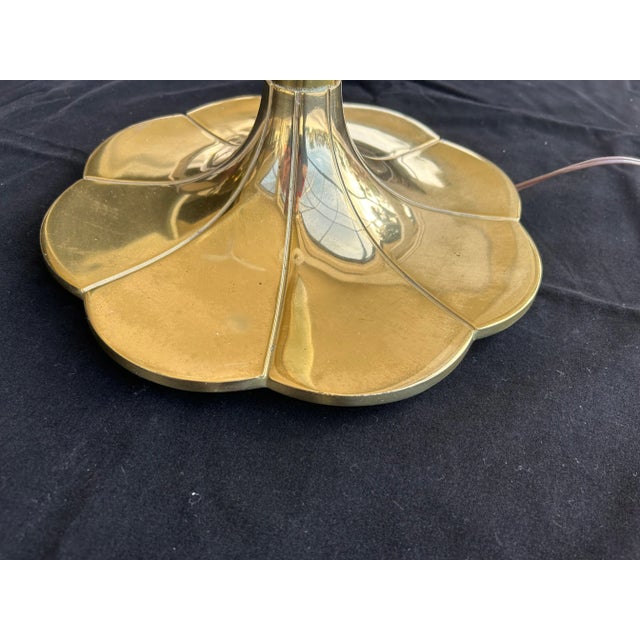 Mid Century Stiffel Solid Brass Tulip Torchiere Floor Lamp Milk Glass ...