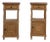 Pair Of Oak Side Tables With Marble Tops For Sale