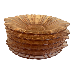 1930 Pink Depression Glass Dish Anchor Hocking Old Cafe - 6 Pieces