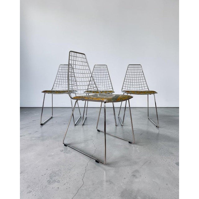 Designer Chairs in Hand-Decorated Leather and Steel, 1970s, Set of 4 For Sale - Image 14 of 18