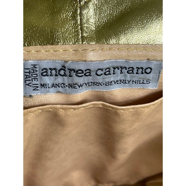 Italian Andrea Carrano Gold Leather Disco Bag For Sale - Image 10 of 10