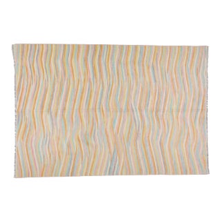 Vintage Afghan Hand Made Organic Wool Maimana Kilim,5'5"x8' For Sale