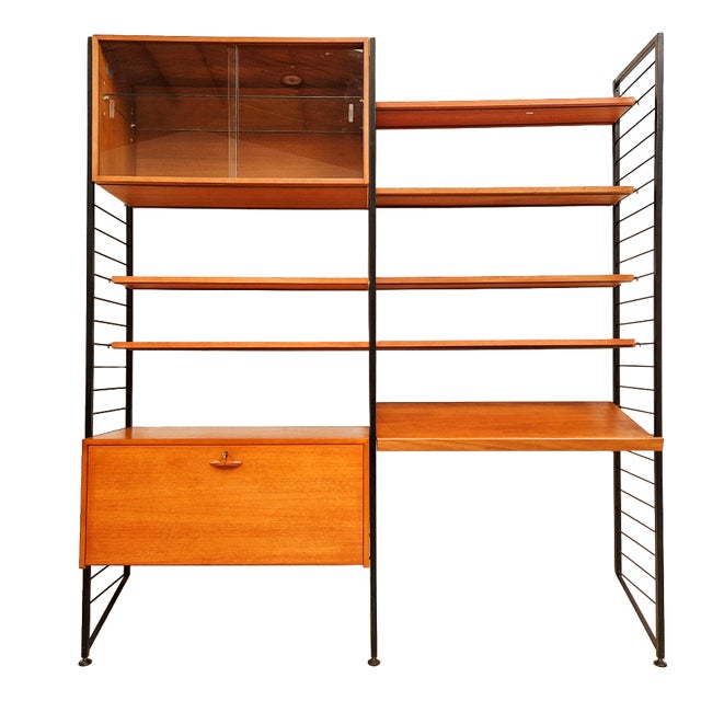 Vintage Two Bay Danish Wall Unit by Robert Heal for Heals Staples Ladderax, 1960s For Sale