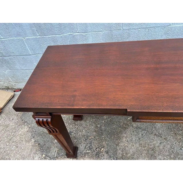 Contemporary Late 20th Century Hickory Chair Furniture Emprire Style Solid Cherry Console Table For Sale - Image 3 of 11