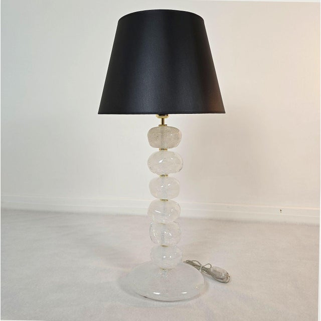 1990s 1990s Pair of Pebble Murano Glass Table Lamps, Mid Century For Sale - Image 5 of 12