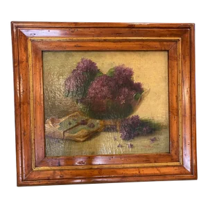 Lilac's of the Fields Vintage Oil Painting by Trevor Jank - Botanical