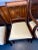 Brown 1940's Reupholstered Mahogany Kilsmos Lyre Back Dining Chairs (6) For Sale - Image 8 of 11