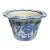 1970s Blue and White Floral Ceramic Planter For Sale