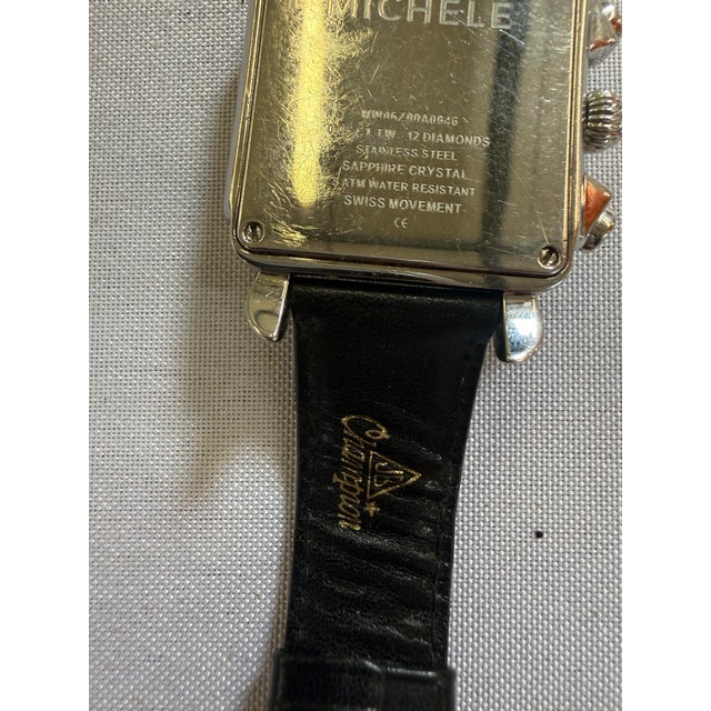 Metal Michele Deco Diamond Dial Stainless Steal Ladies Watch Mw06z00a0040 0.05 CTTW For Sale - Image 7 of 7