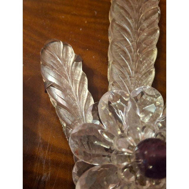 Silver 1920s French Regency Crystal Floral Wall Sconce Attributed to Maison Bagues For Sale - Image 8 of 18