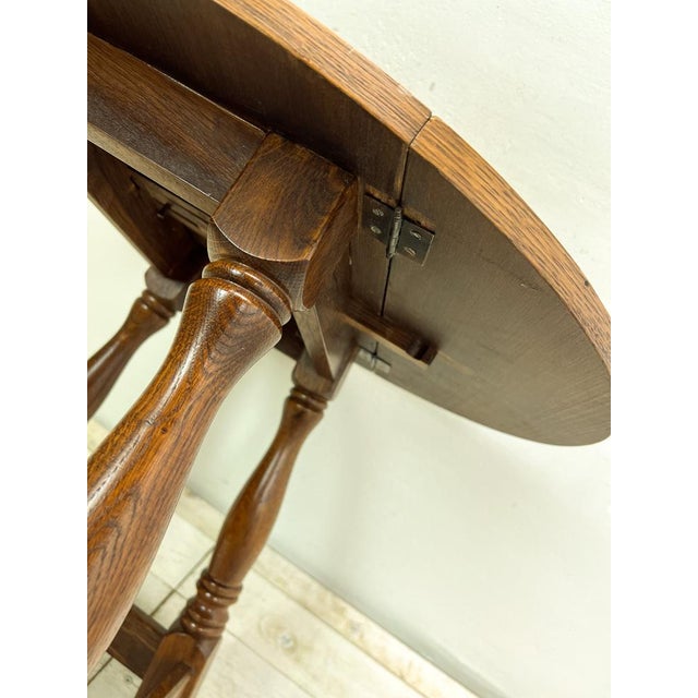 Brutalist Style Drop-Leaf Coffee or Side Table in Oak, 1950s For Sale - Image 11 of 16