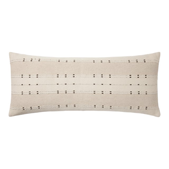 Amber Lewis x Loloi Gabrielle Beige / Terracotta 13'' x 35'' Cover with Poly Pillow For Sale