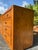 Brass Vintage Stanley Furniture Mid-Century Modern Oak Lowboy Dresser With Brass Hardware For Sale - Image 8 of 9