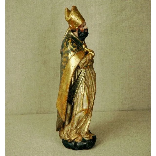 Figurative Gilded Venetian Statue of a Bishop For Sale - Image 3 of 7
