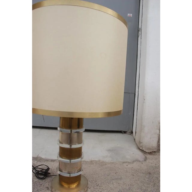 Vintage Metal and Acrylic Glass Table Lamp, 1970s For Sale - Image 5 of 9