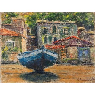 Pino Romanò, Boat, Oil Painting on Canvas, 1990s For Sale