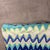Handmade Blue Chevron Wavy Designer Pillow Cover 22 in Square Made in Usa Blue For Sale - Image 4 of 8