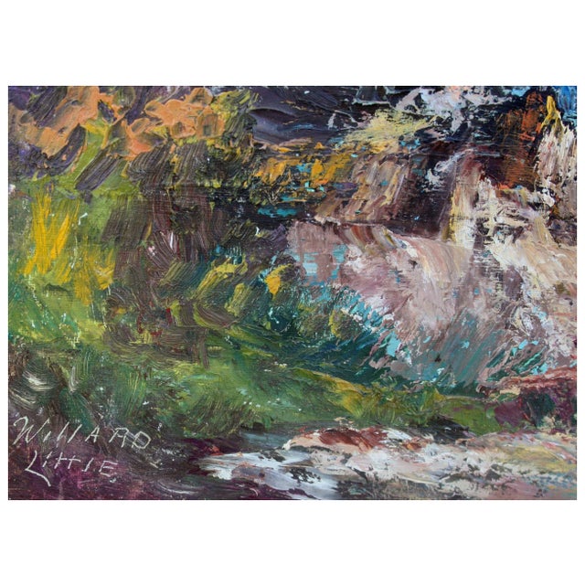 Mid 20th Century "Big Sur" Rocky Seascape Oil Painting by Willard Little For Sale - Image 4 of 4