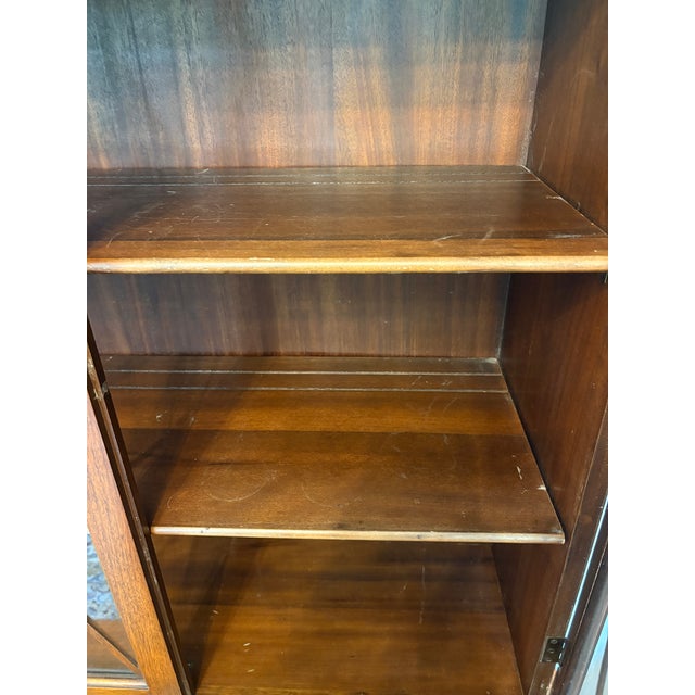 Vintage Federal Style Mahogany China Cabinet / Bookcase For Sale - Image 4 of 15