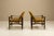 1960s Tiki Armchairs in Ochre Fabric from Busnelli, Italy, 1960s, Set of 2 For Sale - Image 5 of 14